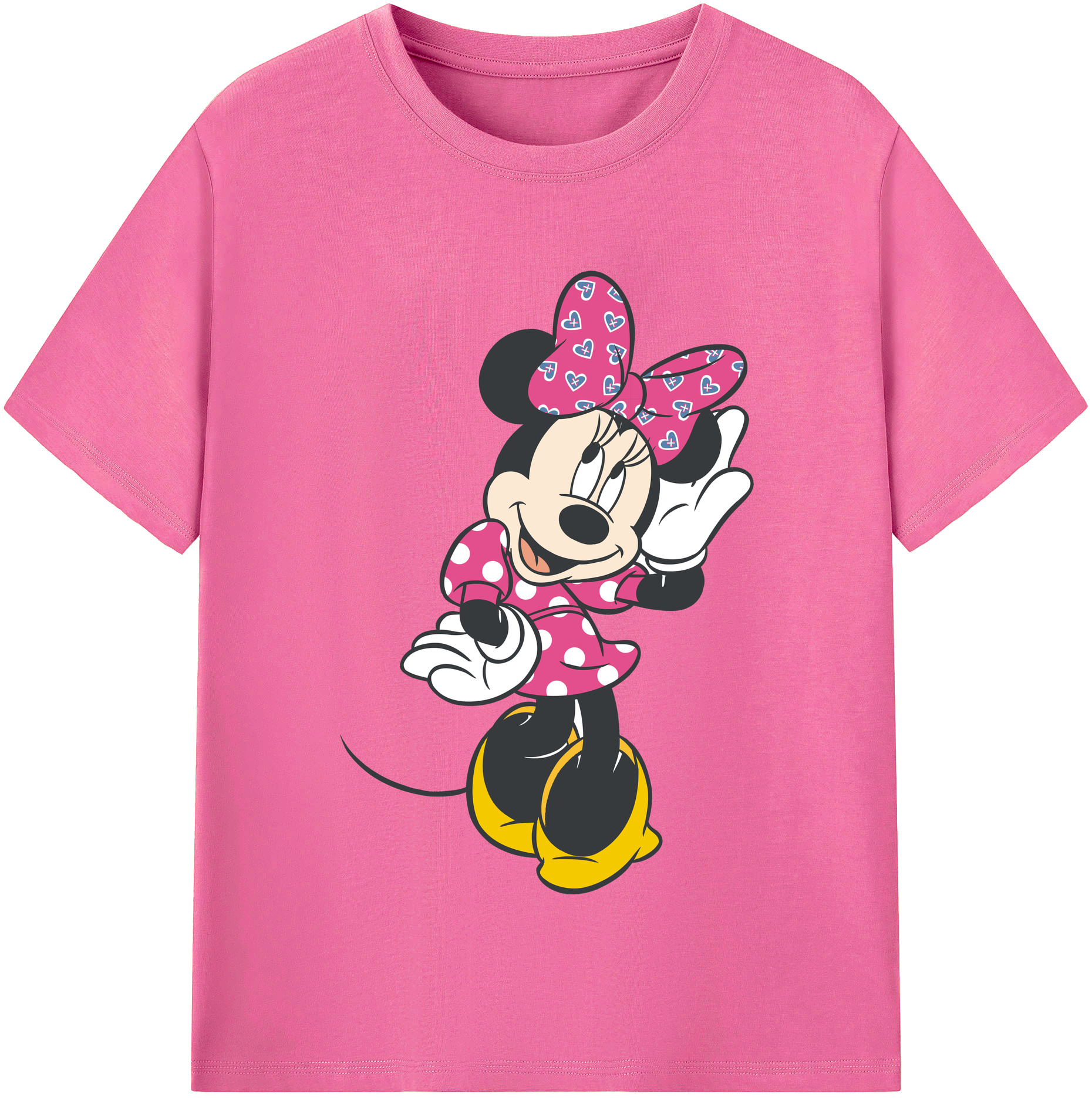 （画像用） ミッキーマウス Mickey Mouse レディースカジュアルプリントTシャツ（綿100％）